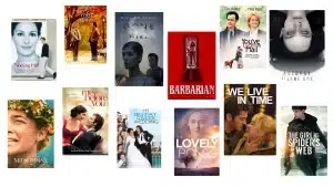 Collage of movie posters featuring titles like Notting Hill, Gone Girl, Midsommar, and You've Got Mail