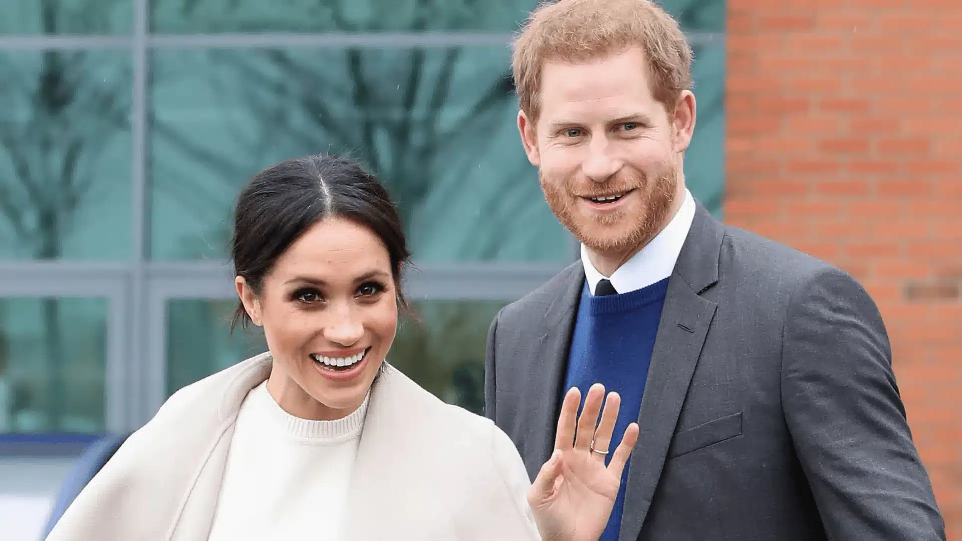 Meghan Markle and Prince Harry at their royal wedding, showcasing grace and happiness in a grand ceremony