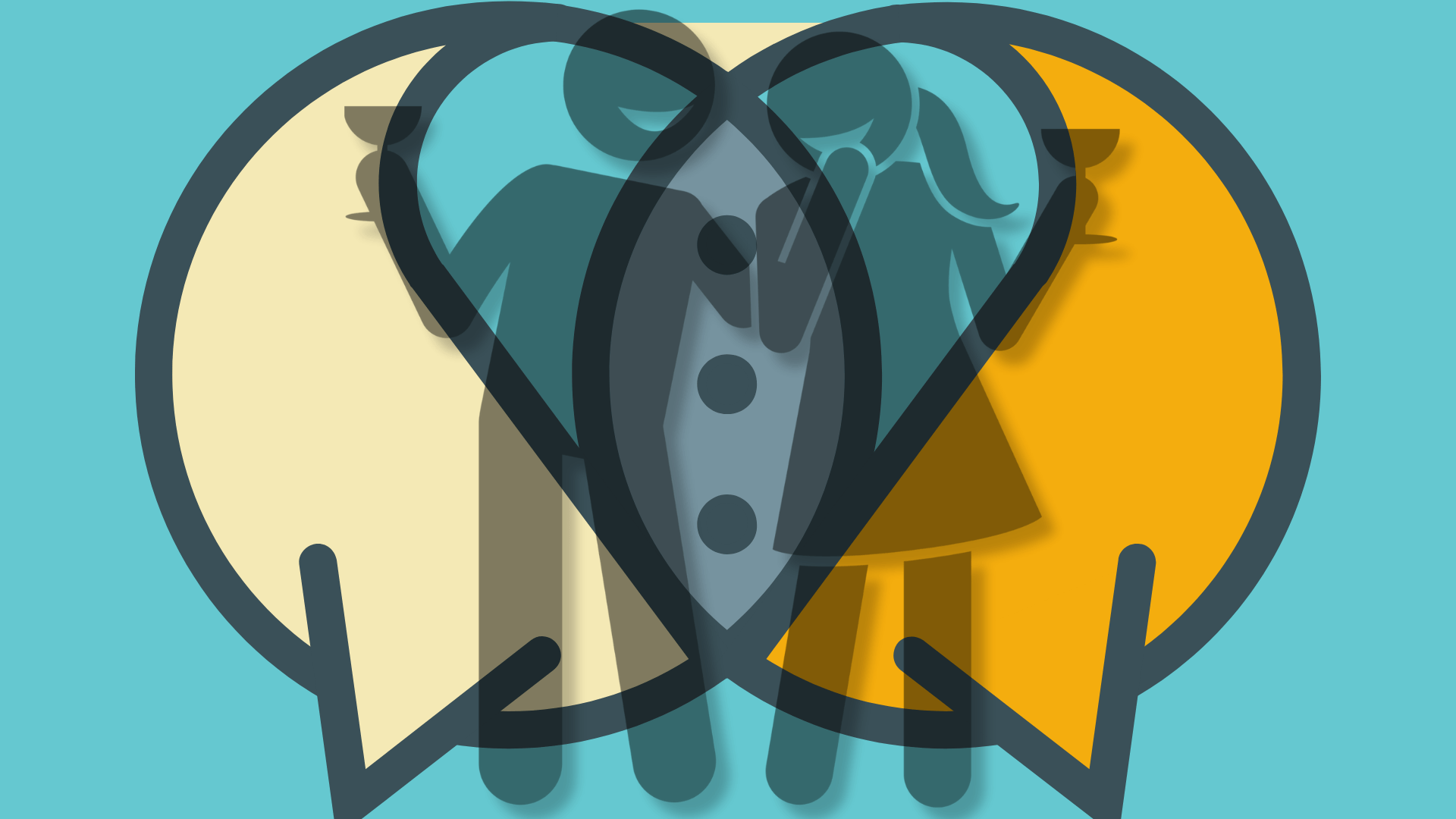 Abstract image of overlapping chat bubbles forming a heart, symbolizing relationship communication