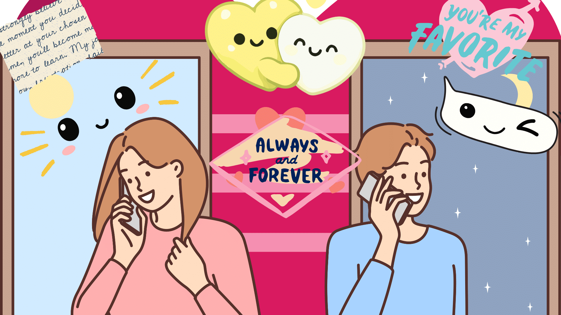 A colorful sticker featuring a heart design, labeled