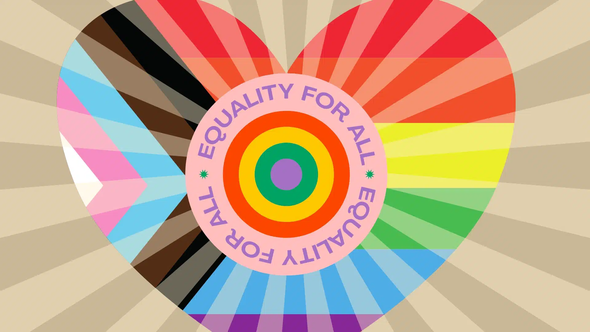 A heart symbol adorned with the text "Equality for All," emphasizing inclusivity and unity.